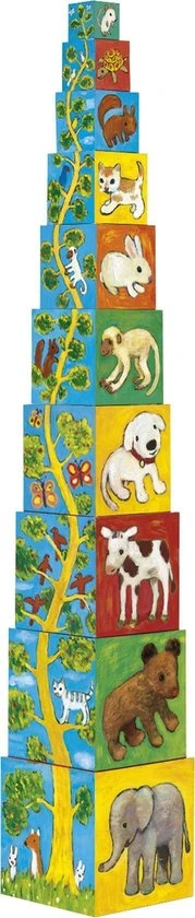 Djeco - 10 Blokken Om Te Stapelen - Mijn Vrienden 4 Djeco - 10 Blokken Om Te Stapelen - Mijn Vrienden - Afbeelding 2