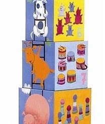 Djeco - 10 Blokken Om Te Stapelen - Natuur En Dieren -Goedkope Blokken Winkel 208x840