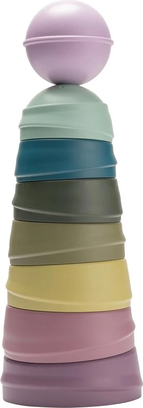 BIBS Wobble Tower - Stapeltoren - Bright Rainbow 7 BIBS Wobble Tower - Stapeltoren - Bright Rainbow - Afbeelding 5