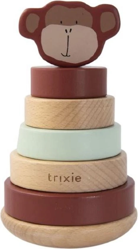 Trixie Stapelspeelgoed Mr. Monkey 18 Cm Hout Bruin 7-delig 5 Trixie Stapelspeelgoed Mr. Monkey 18 Cm Hout Bruin 7-delig - Afbeelding 3