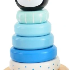 Magni Aps Magni - Houten Pinguïn Stapeltoren - Blauw -Goedkope Blokken Winkel 518x840