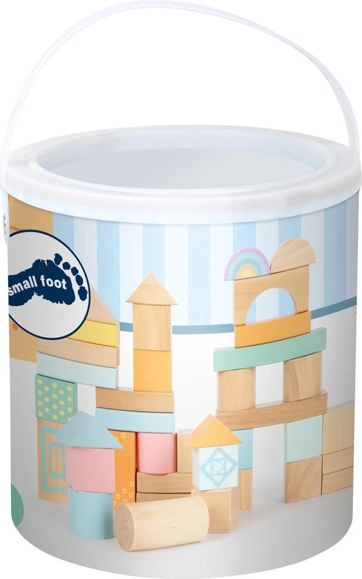 Small Foot Company Pastel Houten Bouwblokken - 50 Stuks - Houten Speelgoed Vanaf 1 Jaar 4 Small Foot Company Pastel Houten Bouwblokken - 50 Stuks - Houten Speelgoed Vanaf 1 Jaar - Afbeelding 2