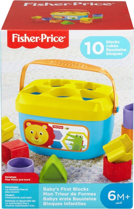 Fisher-Price Baby's Eerste Blokken Vernieuwde Editie - Blokkendoos - 10 Onderdelen 3 Fisher-Price Baby's Eerste Blokken Vernieuwde Editie - Blokkendoos - 10 Onderdelen