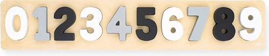 Jollein Houten Puzzel - Cijfers 1-9 - Grijs & Wit 7 Jollein Houten Puzzel - Cijfers 1-9 - Grijs & Wit - Afbeelding 5