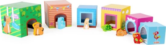 Merkloos Stapel Kubussen Met Huisdieren - Multi Kleuren 6 Merkloos Stapel Kubussen Met Huisdieren - Multi Kleuren - Afbeelding 4