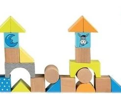 Happy People Houten Bouwblokken Ezel 50-delig Blauw