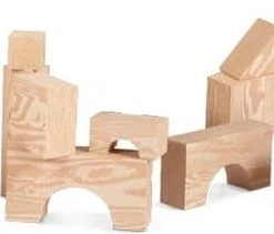 Edushape 32 Grote Hout-imitatie Blokken - 75 Mm
