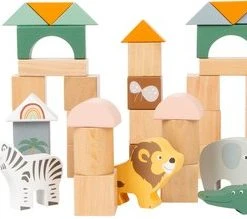 Small Foot Company Small Foot - Houten Bouw Blokken "Safari" - Speelgoed - Houten Speelgoed 1 Jaar - Bouwblokken -Goedkope Blokken Winkel 550x219 2