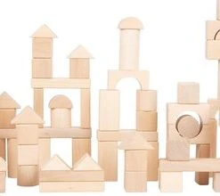 Small Foot Company Houten Blokken Naturel - Small Foot 100 Blokken In Handige Opberg Zak - Houten Speelgoed Vanaf 1 Jaar -Goedkope Blokken Winkel 550x220