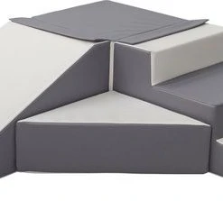 Viking Choice Schuimblokken Speelgoed - Met Foam Blokken Glijbaan - 40 Cm Hoog - Wit, Grijs