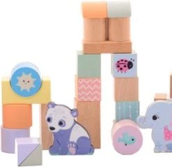 Jouéco® - The Wildies Family Houten Blokken In Ton 50 Stuks -Goedkope Blokken Winkel 550x239