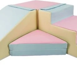 Viking Choice Schuimblokken Speelgoed - Met Foam Blokken Glijbaan - 40 Cm Hoog - Pastel Kleuren