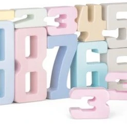 Navaris Houten Blokken Met Cijfers - Leren Tellen Voor Kinderen Vanaf 18 Maanden - 32 Blokken Van 1 T/m 10 - Stapelblokken In Meerkleurig Design