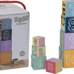 KidCollection 10 Stapelblokken / Stapeltoren Speelgoed - Kleuters - Kinderen - Vanaf 1 Jaar - Stapelbaar Van Groot Naar Klein Gecijferd 1-10 - Dieren - Cijfers - Vormen - Kleurrijk