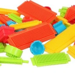 Eddy Toys Egelblokken - 58 Stuks - Bristle Blocks - Nopper - Verschillende Vormen En Afmetingen