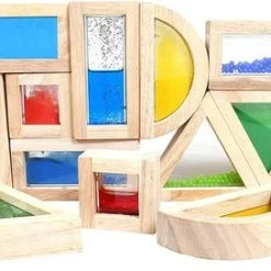 TickiT - 16 Houten Sensorische Blokken Gevuld Met Gekleurd Zand, Water En Kralen -Goedkope Blokken Winkel 550x272