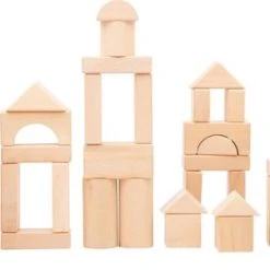 Small Foot Company Small Foot - Houten Blokken 'Naturel' (50 Stuks) - Houten Speelgoed Vanaf 1 Jaar