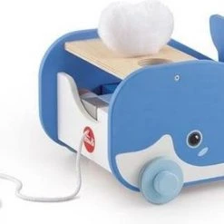 Sevi Blokkenkar Walvis 27 X 23 Cm Hout Blauw/wit