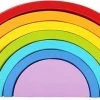 Merkloos Houten Regenboog | Klein | 7-delig | Montessori Speelgoed | Houten Speelgoed |Kidzstore.eu