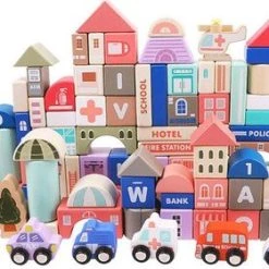 Vikids 4-in-1 Vloerpuzzel & 115 Kleurrijke Houten Bouwstenen Met Autos - Vervoer & Stad Bouwen Met Letters En Cijfers -Goedkope Blokken Winkel 550x280 3