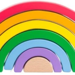AYD Home Playing Kids Houten Regenboog - Houten Regenboog - Regenboog - Regenboog Stapeltoren - Houten Regenboog Blokken - Stapelblokken - Educatief Stapelboog Blokken - Regenboog Blokken Pastel