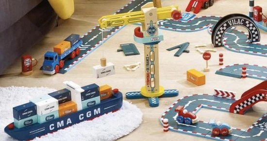 Vilac Containerschip Blokken - 40 Cm Lang - 34 Houten Containers 4 Vilac Containerschip Blokken - 40 Cm Lang - 34 Houten Containers - Afbeelding 2