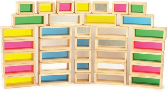 TickiT - 36 Regenboog Bakstenen Reuzen Blokken Hout 3 TickiT - 36 Regenboog Bakstenen Reuzen Blokken Hout