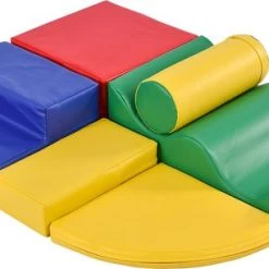YJZQ Peuter Grote Zachte Bouwstenen Set-6 Stuk Set Kleurrijke Zachte Schuim Speeltijd Bouwstenen Voor Baby's En Kinderen-Trappen En Glijbanen Voorschoolse Speelgoed Voor Klimmen/Glijden En Kruipen-Stijl B -Goedkope Blokken Winkel 550x306 3