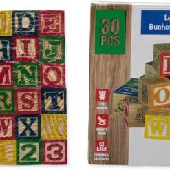 Marionette - Wooden Toys - 30 Stuks Blokken Om Mee Te Leren - 3x3cm
