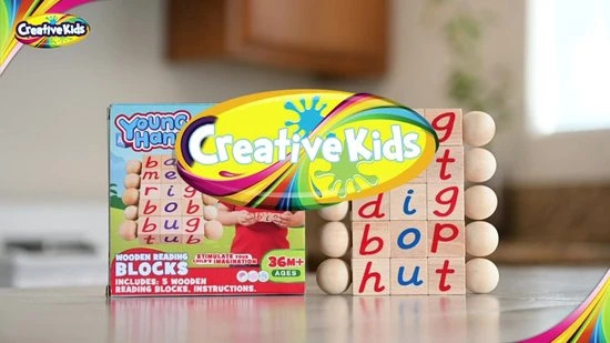 Creative Kids - Houten Leesblokken - Set Van 5 Draaiende Alfabetblokken - Easy-Grip Handvatten - Kleuterschool & Voorschoolse Leeractiviteiten - Letter Werk - Houten Montessori Speelgoed Geschenken Voor Kinderen & Peuters 4 Creative Kids - Houten Leesblokken - Set Van 5 Draaiende Alfabetblokken - Easy-Grip Handvatten - Kleuterschool & Voorschoolse Leeractiviteiten - Letter Werk - Houten Montessori Speelgoed Geschenken Voor Kinderen & Peuters - Afbeelding 2