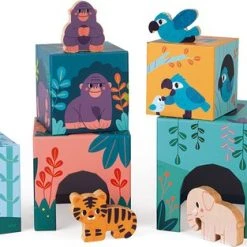 Janod X WWF - Stapeltoren Met 5 Houten Dieren -Goedkope Blokken Winkel 550x313 3