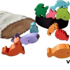 Van Theo Stapeldiertjes Oceaan – Houten Blokken – Balansspel – Duurzaam Speelgoed – Stapelblokken - Dieren