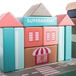 Kruzzel Houten Blokken Blokkendoos Stad Met Vloerpuzzel & Luxe Opbergzak - Grondpuzzel & 115 Kleurrijke Houten Bouwblokken Stapelblokken Bouwstenen Met Auto’s - Vervoer & Stad Bouwen Met Letters En Cijfers – Creatief – Leren - Spelen -Goedkope Blokken Winkel 550x326 2