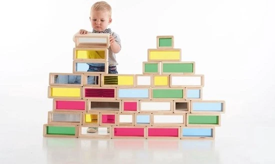 TickiT - 36 Regenboog Bakstenen Reuzen Blokken Hout 9 TickiT - 36 Regenboog Bakstenen Reuzen Blokken Hout - Afbeelding 7