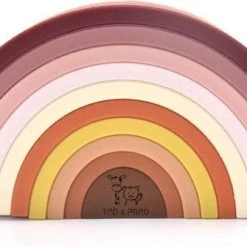 Ted & Fred Siliconen Regenboog | Naturel | Stapeltoren | Speelgoed | Open Ended Play | BPA Vrij