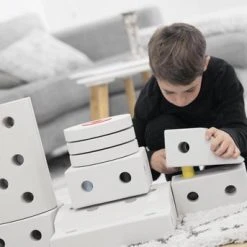 Modu Dreamer Kit - Zachte Blokken -33 Onderdelen - Speelgoed 1 -2 -3 Jaar - Mega Blocks Grijs- Geel -Goedkope Blokken Winkel 550x343 3