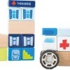 Merkloos Houten Bouwset Met Geluid - Ambulance, Broeder + Ziekenhuis - Speelgoed Vanaf 2 Jaar -Goedkope Blokken Winkel 550x344 3