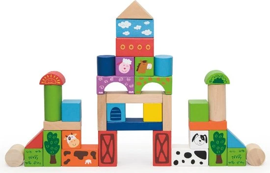 Vigatoys Viga Toys - Blokkenton Boerderij 50st. 11 Vigatoys Viga Toys - Blokkenton Boerderij 50st. - Afbeelding 9