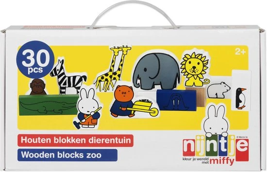 Bambolino Toys - Nijntje Houten Blokkendoos Dierentuin - 30-delige Speelset Met Dierentuin Dieren - Educatief Speelgoed 4 Bambolino Toys - Nijntje Houten Blokkendoos Dierentuin - 30-delige Speelset Met Dierentuin Dieren - Educatief Speelgoed - Afbeelding 2