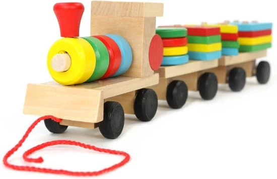 Ariko XL Houten Trein Met Blokken En Vormen - Blokkentrein - Speelgoedtrein - Educatie Met Vormen En Kleuren - 6 Ariko XL Houten Trein Met Blokken En Vormen - Blokkentrein - Speelgoedtrein - Educatie Met Vormen En Kleuren - - Afbeelding 4