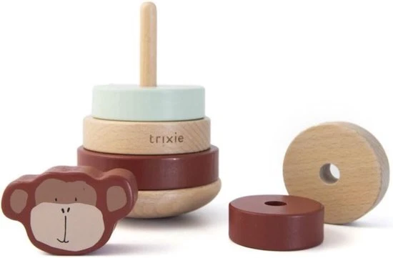Trixie Stapelspeelgoed Mr. Monkey 18 Cm Hout Bruin 7-delig 4 Trixie Stapelspeelgoed Mr. Monkey 18 Cm Hout Bruin 7-delig - Afbeelding 2