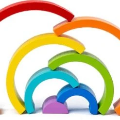 Merkloos Montessori Regenboog Bouwblokken - 7-Delig - Motoriek - Cognitief - Kleurherkenning -Goedkope Blokken Winkel 550x363 7