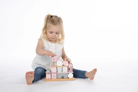 Label Label | Wooden Stacking Blocks | Stapelblokken Huisje | Pink Roze 7 Label Label | Wooden Stacking Blocks | Stapelblokken Huisje | Pink Roze - Afbeelding 5