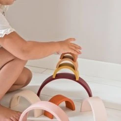 Ted & Fred Siliconen Regenboog | Naturel | Stapeltoren | Speelgoed | Open Ended Play | BPA Vrij -Goedkope Blokken Winkel 550x366 43