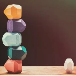 Little Koekies - Sassi Gentili Houtenstenen Set - Houtenblokken - Educatief Speelgoed - Gekleurde Houten Stenen - Stapelen Spel | Rotsblokken - Educatieve Puzzel Speelgoed- Scandinavië Trend 2021 -Goedkope Blokken Winkel 550x369 11