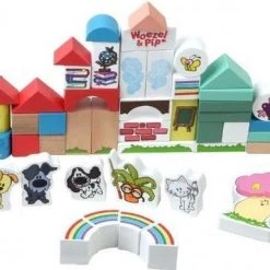 Rubo Toys Houten Blokken Woezel En Pip 4,5 Cm 50-delig