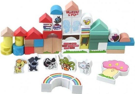 Rubo Toys Houten Blokken Woezel En Pip 4,5 Cm 50-delig 3 Rubo Toys Houten Blokken Woezel En Pip 4,5 Cm 50-delig