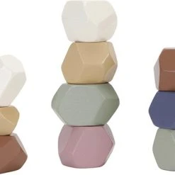 Little Dutch Vintage Stapelstenen - FSC-gecertificeerd Hout - Vintage Kleuren - Blokken Bouwen Little Dutch - Babyspeelgoed - Peuterspeelgoed - Stapeltoren - Balanceerspel - Fijne Motoriek Spel - Cadeautip Schoencadeautje Sinterklaas - Kerstcadeau