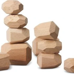 Gillette Sensori Montessori Blokken | Houten Speelgoed | Stapel Blokken | Educatief Speelgoed | Houtkleur | 10 Stuks