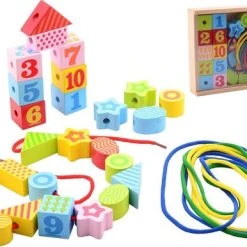 Jouéco - Blokken Rijgset In Bewaardoos